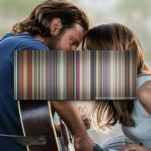 A Star Is Born movie barcode canvas print, the whole film as stripes of color
