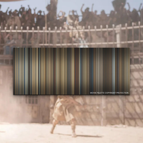 Gladiator II movie barcode canvas print, the whole film as stripes of color