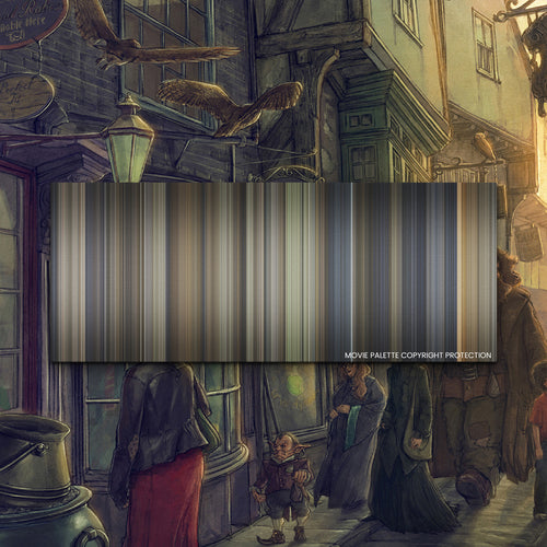 Harry Potter and the Sorcerer's Stone movie barcode canvas print, the whole film as stripes of color
