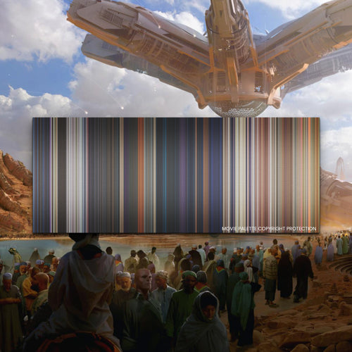 Avengers: Infinity War movie barcode canvas print, the whole film as stripes of color