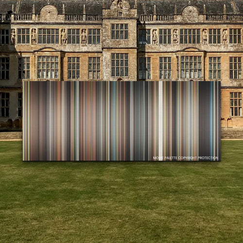 Pride & Prejudice movie barcode canvas print, the whole film as stripes of color