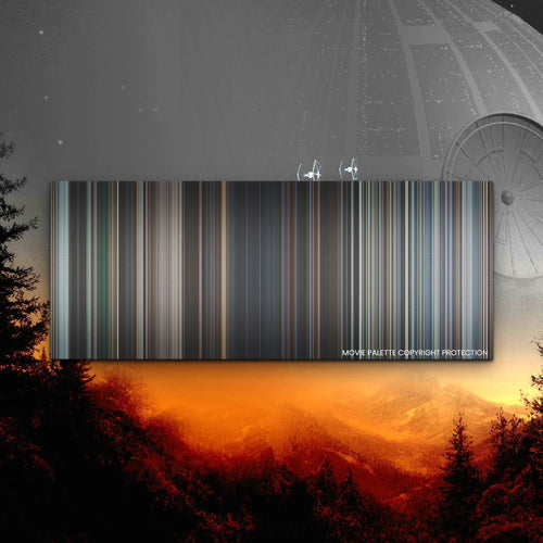 Rogue One: A Star Wars Story movie barcode canvas print, the whole film as stripes of color