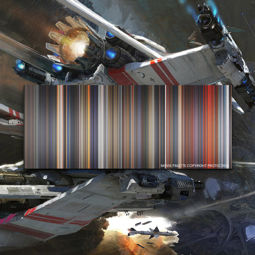 Star Wars: Episode III - Revenge of the Sith movie barcode canvas print, the whole film as stripes of color