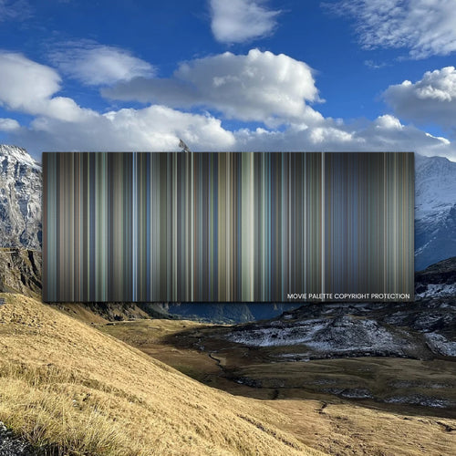 The Lord of the Rings: The Two Towers movie barcode canvas print, the whole film as stripes of color