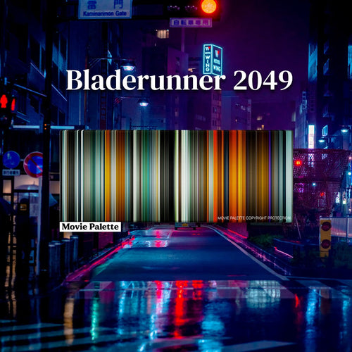 Blade Runner 2049 movie barcode canvas print, the whole film as stripes of color