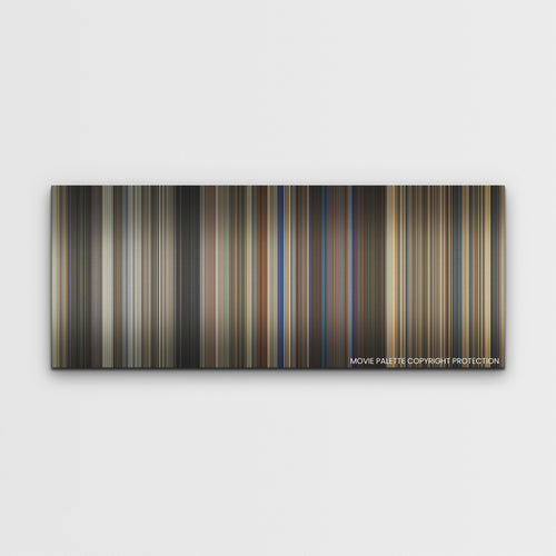 The Family Plan color palette canvas print: thousands of thin vertical stripes of color