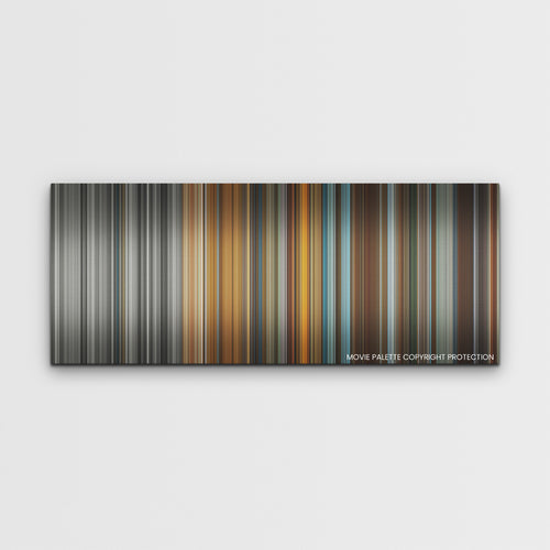 Poor Things color palette canvas print: thousands of thin vertical stripes of color