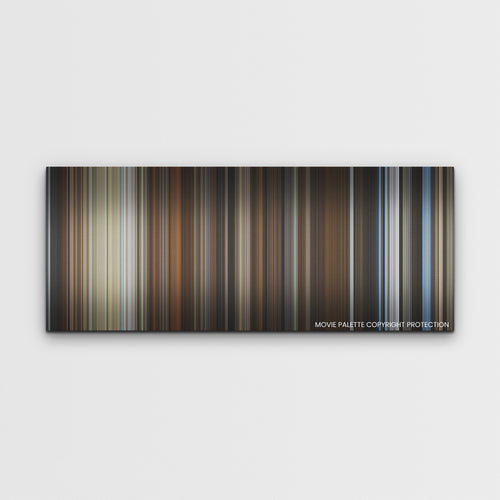 The Hand of God color palette canvas print: thousands of thin vertical stripes of color