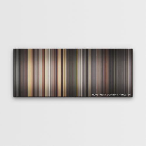 Death on the Nile color palette canvas print: thousands of thin vertical stripes of color