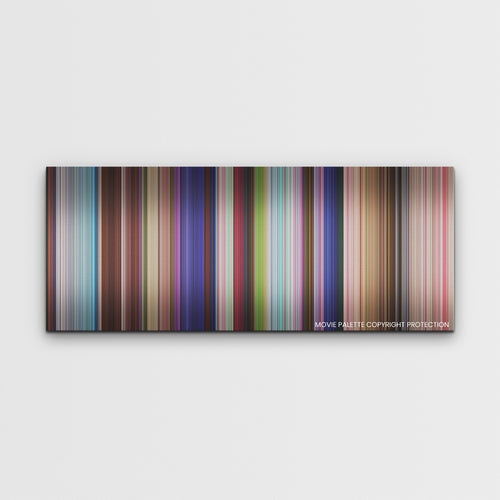 The Sea Beast color palette canvas print: thousands of thin vertical stripes of color
