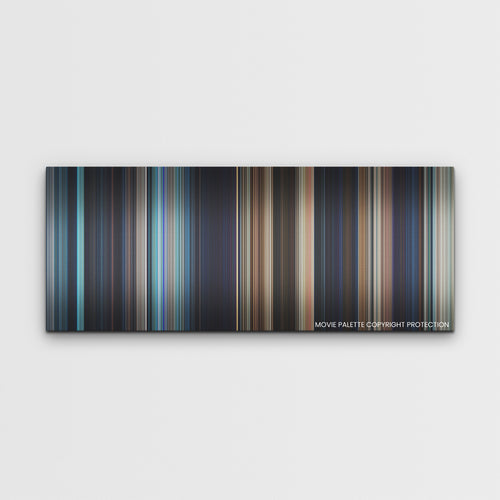 The Little Mermaid color palette canvas print: thousands of thin vertical stripes of color