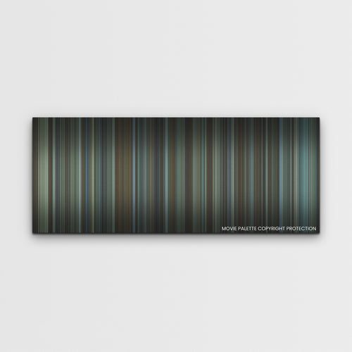 Boston Strangler color palette canvas print: thousands of thin vertical stripes of color