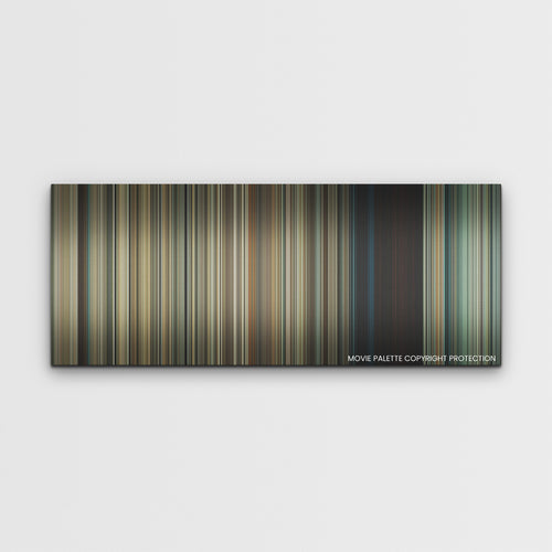 Old color palette canvas print: thousands of thin vertical stripes of color