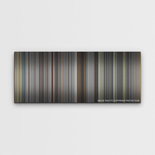 The French Dispatch color palette canvas print: thousands of thin vertical stripes of color