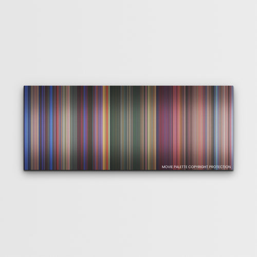 Transformers One color palette canvas print: thousands of thin vertical stripes of color