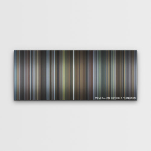 The Holdovers color palette canvas print: thousands of thin vertical stripes of color