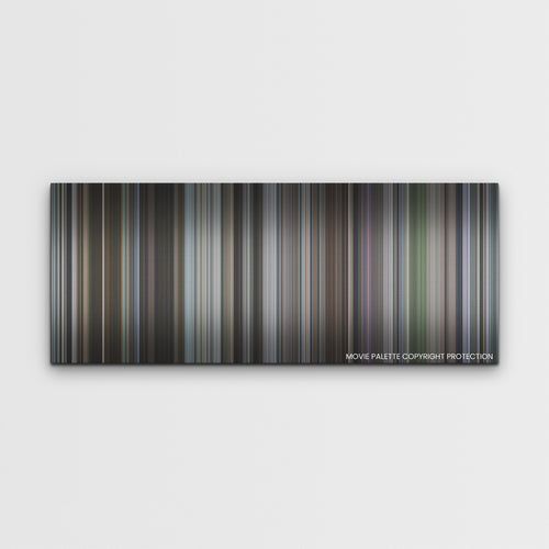 The Worst Person in the World color palette canvas print: thousands of thin vertical stripes of color