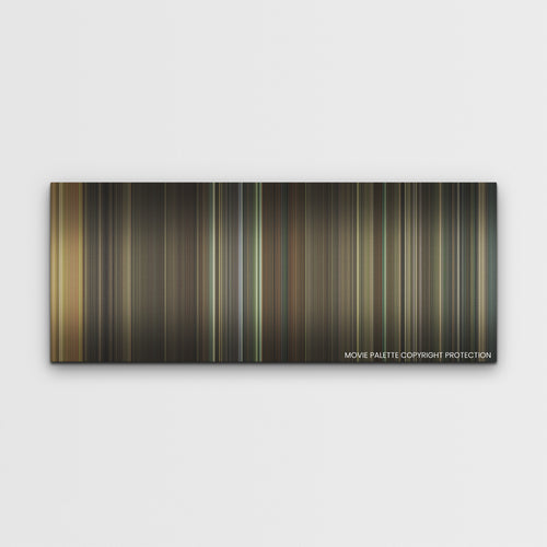 Knock at the Cabin color palette canvas print: thousands of thin vertical stripes of color