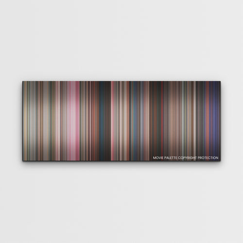 Mean Girls color palette canvas print: thousands of thin vertical stripes of color