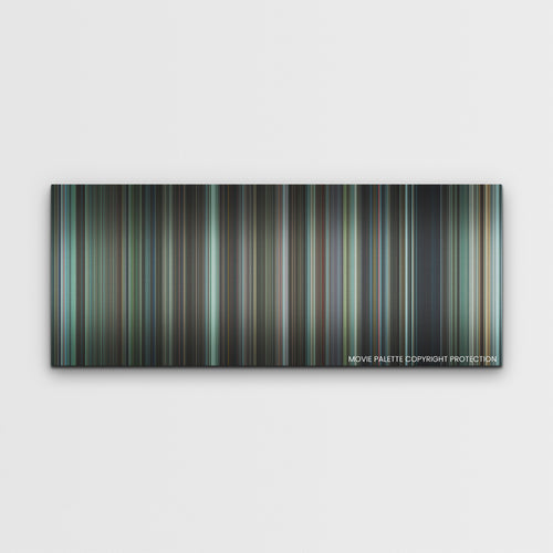 Decision to Leave color palette canvas print: thousands of thin vertical stripes of color