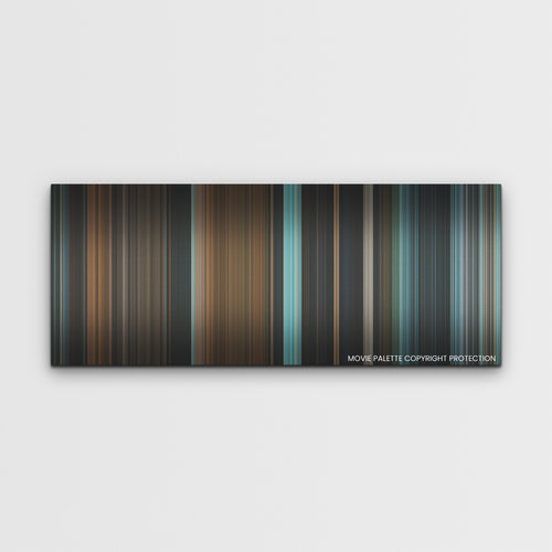 Talk to Me color palette canvas print: thousands of thin vertical stripes of color