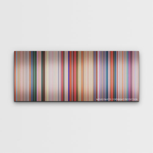 The Super Mario Bros. Movie color palette canvas print: thousands of thin vertical stripes of color