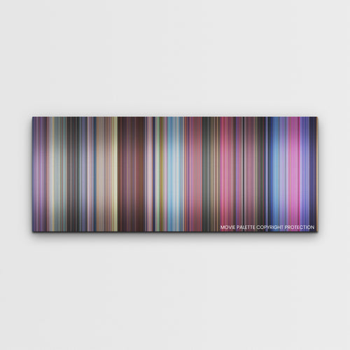 Puss in Boots: The Last Wish color palette canvas print: thousands of thin vertical stripes of color