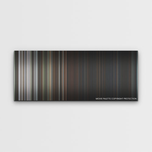 X color palette canvas print: thousands of thin vertical stripes of color