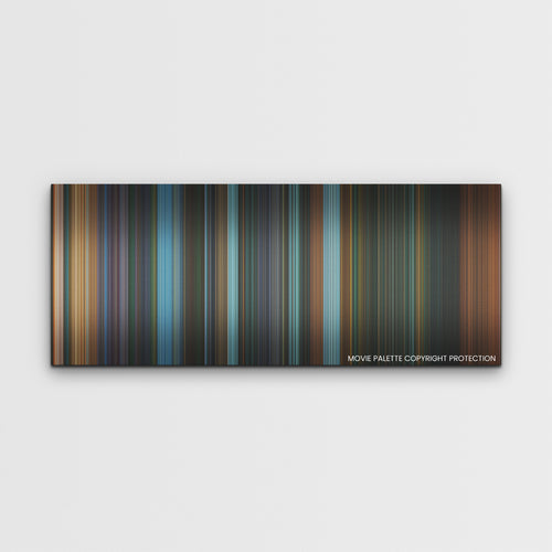 John Wick: Chapter 4 color palette canvas print: thousands of thin vertical stripes of color