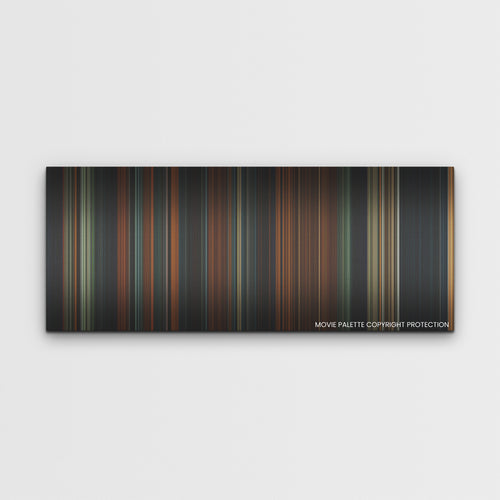 The Watchers color palette canvas print: thousands of thin vertical stripes of color