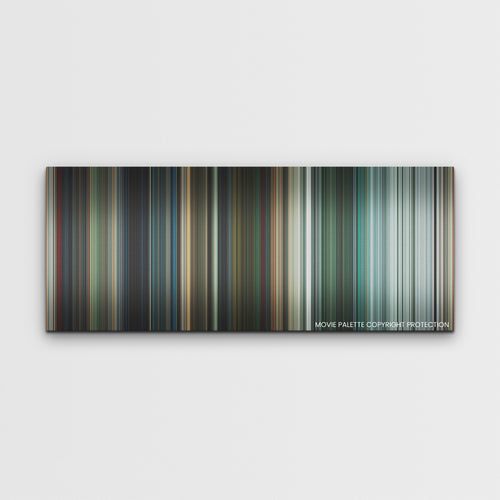 The Suicide Squad color palette canvas print: thousands of thin vertical stripes of color