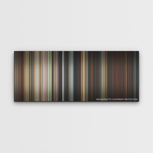 Beau Is Afraid color palette canvas print: thousands of thin vertical stripes of color