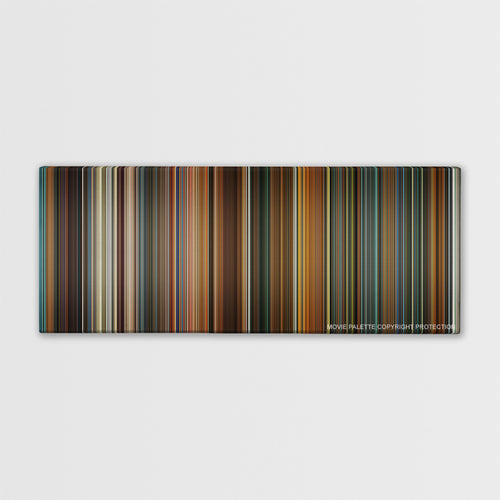 Ocean's Eleven color palette canvas print: thousands of thin vertical stripes of color