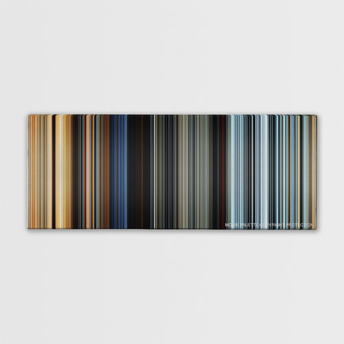 The Fate of the Furious color palette canvas print: thousands of thin vertical stripes of color