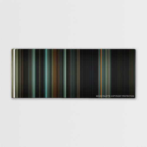 The Woman in Black color palette canvas print: thousands of thin vertical stripes of color