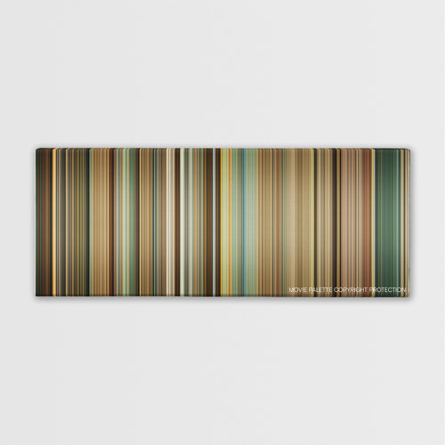 Extremely Wicked, Shockingly Evil and Vile color palette canvas print: thousands of thin vertical stripes of color