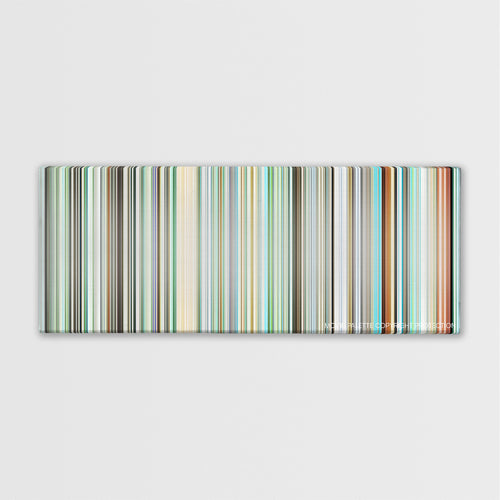 The Girl Who Leapt Through Time color palette canvas print: thousands of thin vertical stripes of color