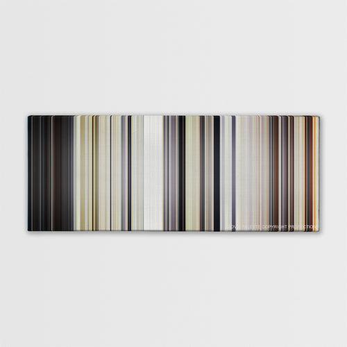 Midsommar color palette canvas print: thousands of thin vertical stripes of color