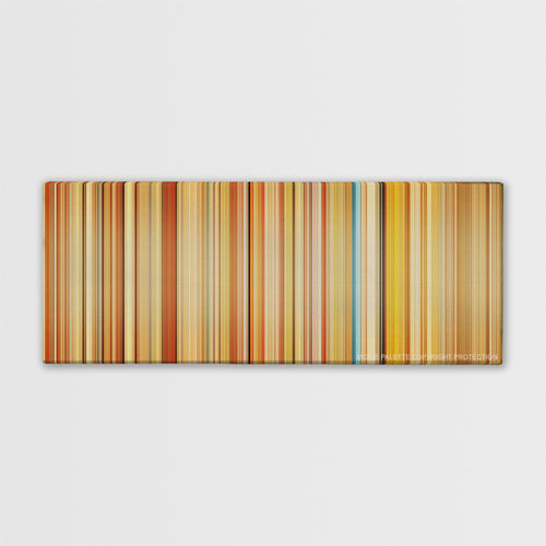 The Royal Tenenbaums color palette canvas print: thousands of thin vertical stripes of color