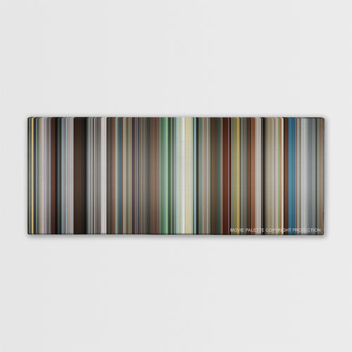 The Other Woman color palette canvas print: thousands of thin vertical stripes of color