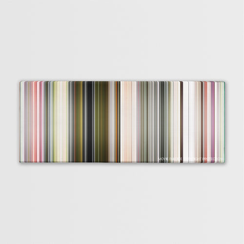 The Two Popes color palette canvas print: thousands of thin vertical stripes of color