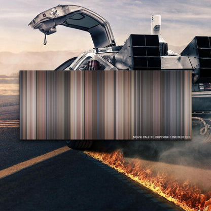 Back to the Future movie barcode canvas print, the whole film as stripes of color