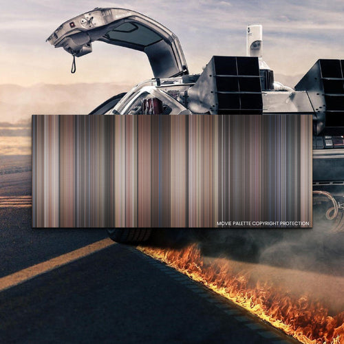 Back to the Future movie barcode canvas print, the whole film as stripes of color