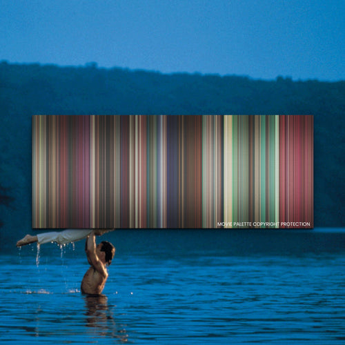 Dirty Dancing movie barcode canvas print, the whole film as stripes of color
