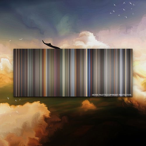 How to Train Your Dragon movie barcode canvas print, the whole film as stripes of color