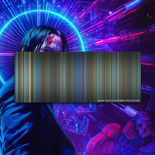 John Wick movie barcode canvas print, the whole film as stripes of color