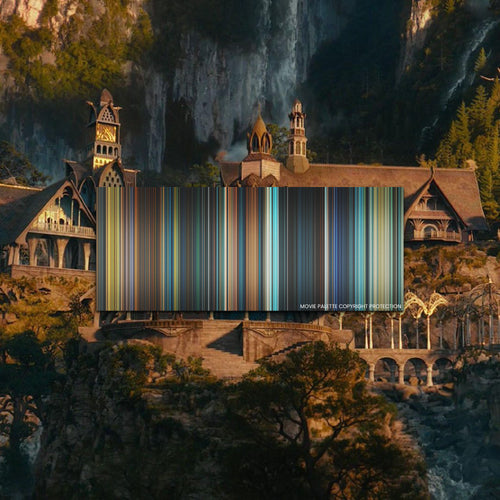The Lord of the Rings: The Fellowship of the Ring movie barcode canvas print, the whole film as stripes of color