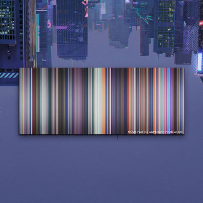 Spider-Man: Into the Spider-Verse movie barcode canvas print, the whole film as stripes of color