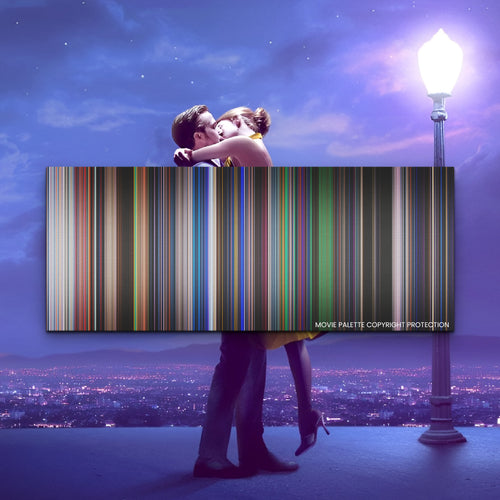 La La Land movie barcode canvas print, the whole film as stripes of color