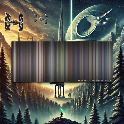 Star Wars: Episode VI - Return of the Jedi movie barcode canvas print, the whole film as stripes of color